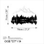 Wallity Nature And Mountain - 12 Escultura de pared de metal Blanco y Negro